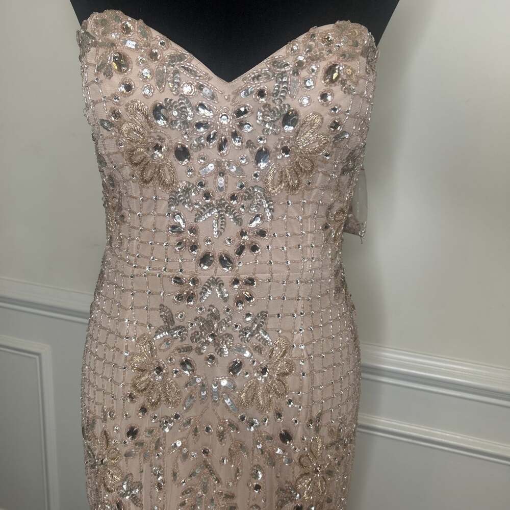 Aidan By Aidan Matrix Women’s Beaded Strapless Gown, Blush, Sz.6. $495 - Picture 4 of 16